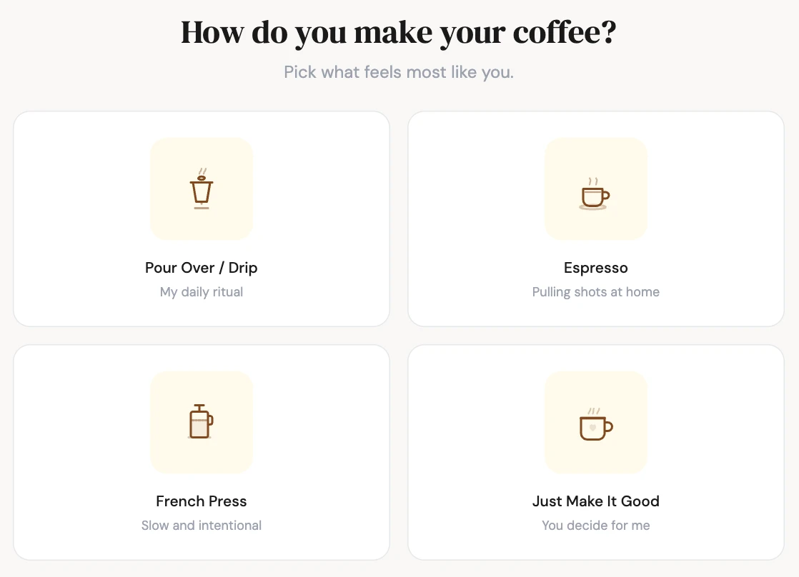 1981 Espresso Bar Network Find Your Bean coffee quiz